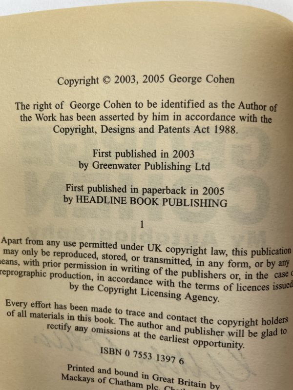 george cohen signed paperback 3