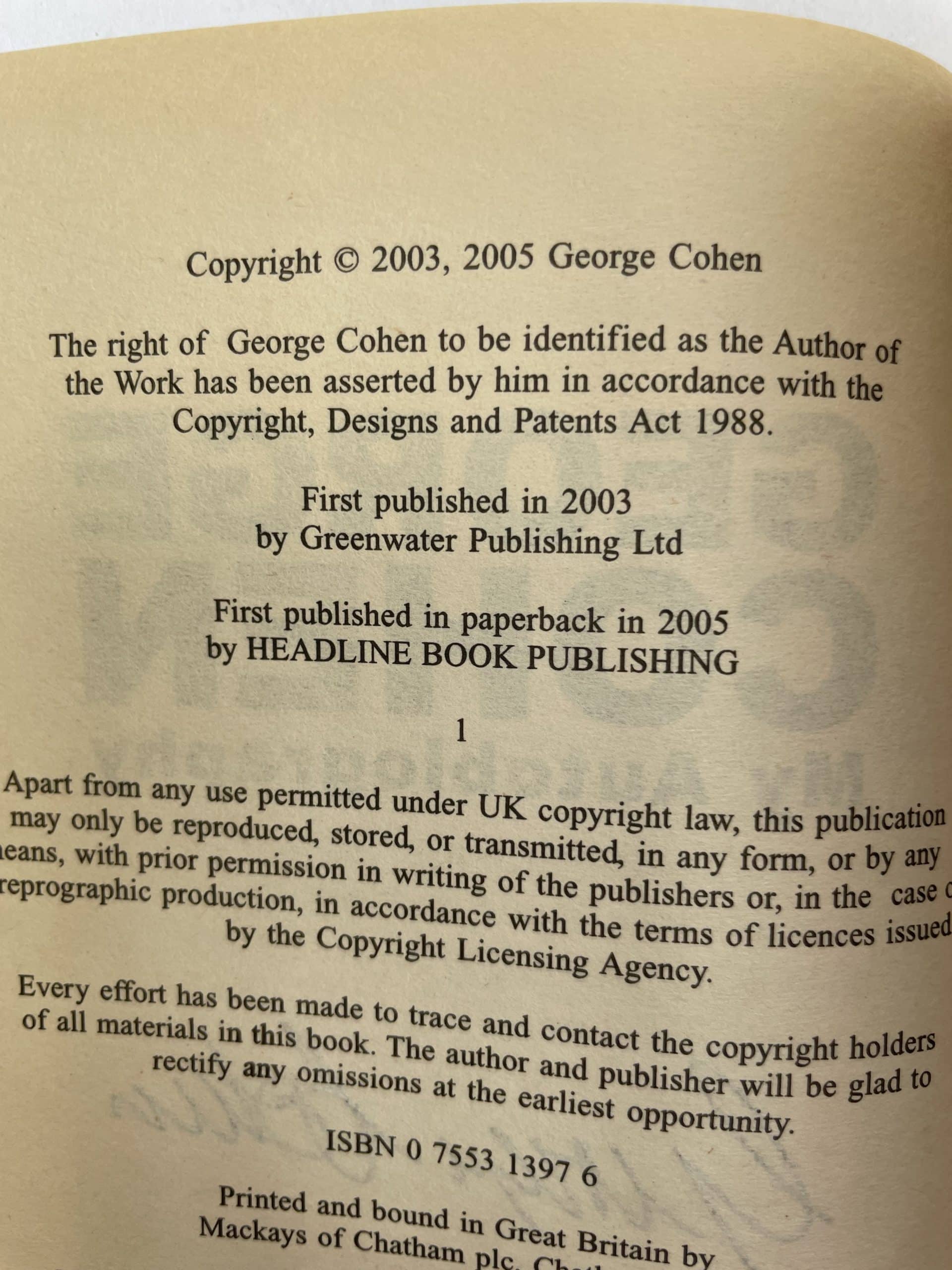 george cohen signed paperback 3