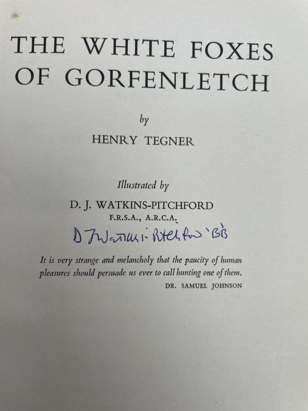 henry tegner the white foxes of gorfenletch signed first ed2