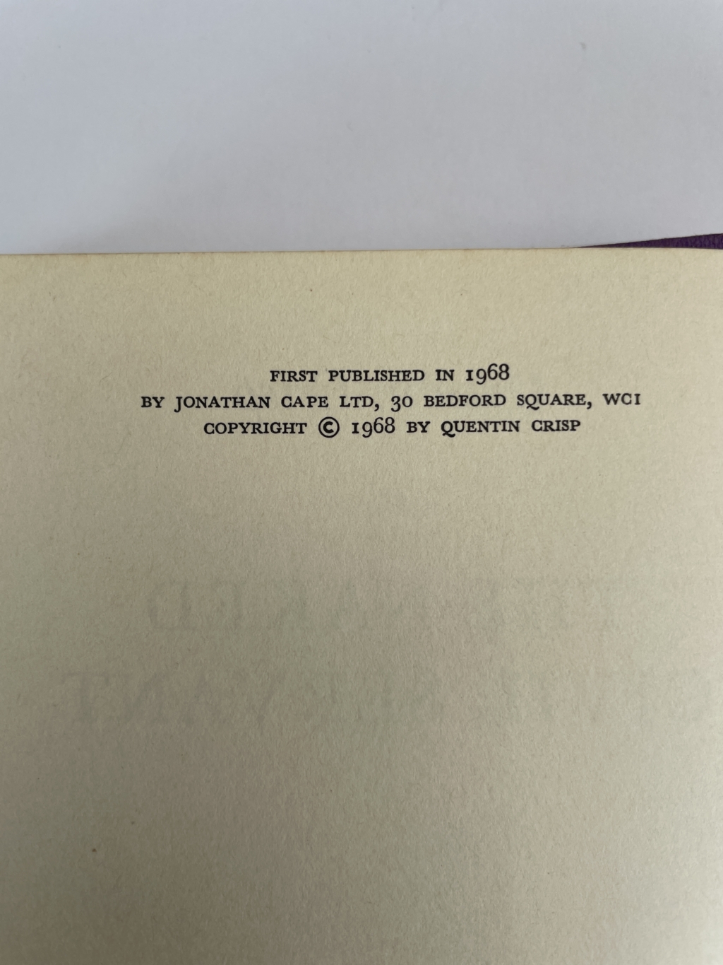 quentin crisp the naked civil servant first ed2