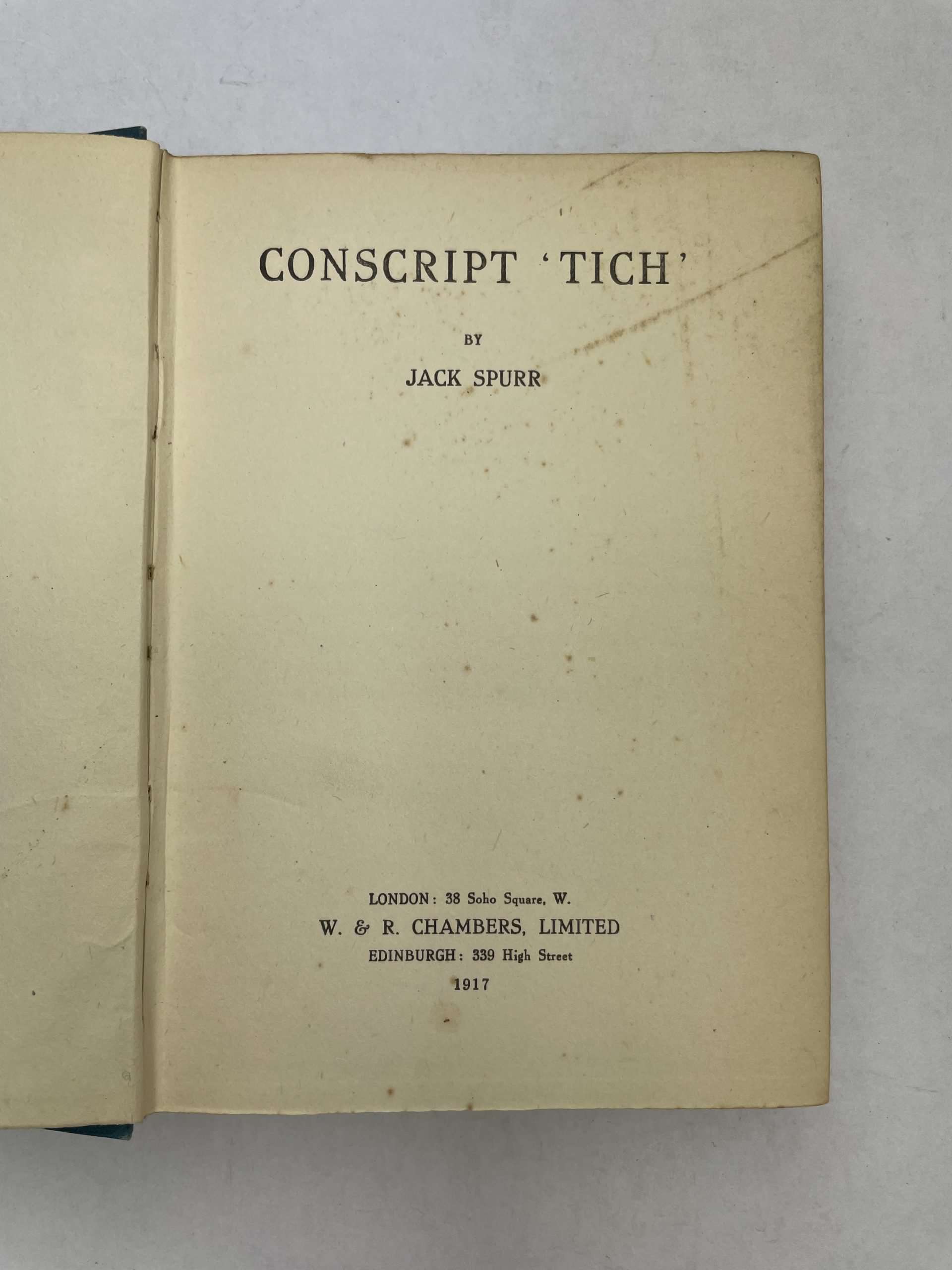 jack spurr conscript tich first edition2