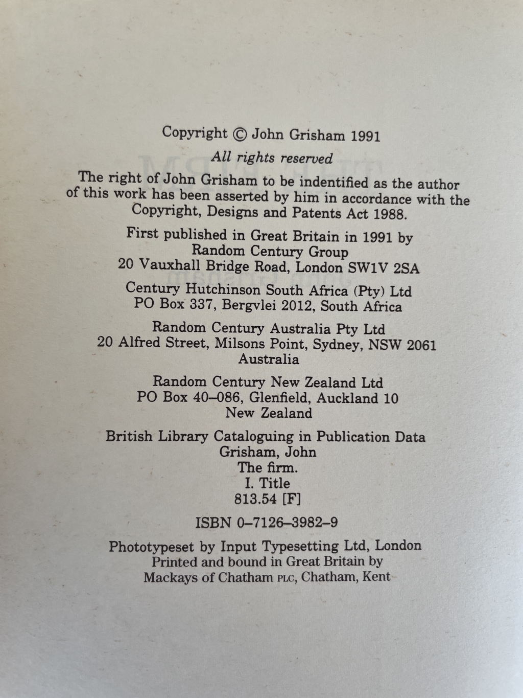 john grisham the firm first edi2