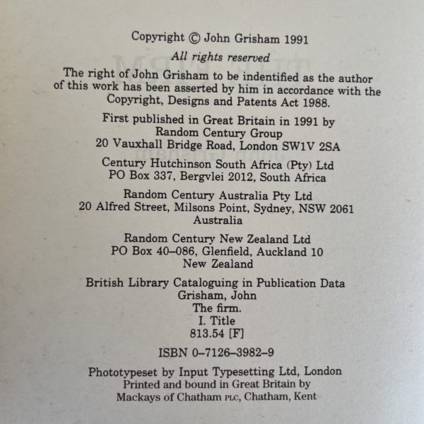 john grisham the firm first edi2