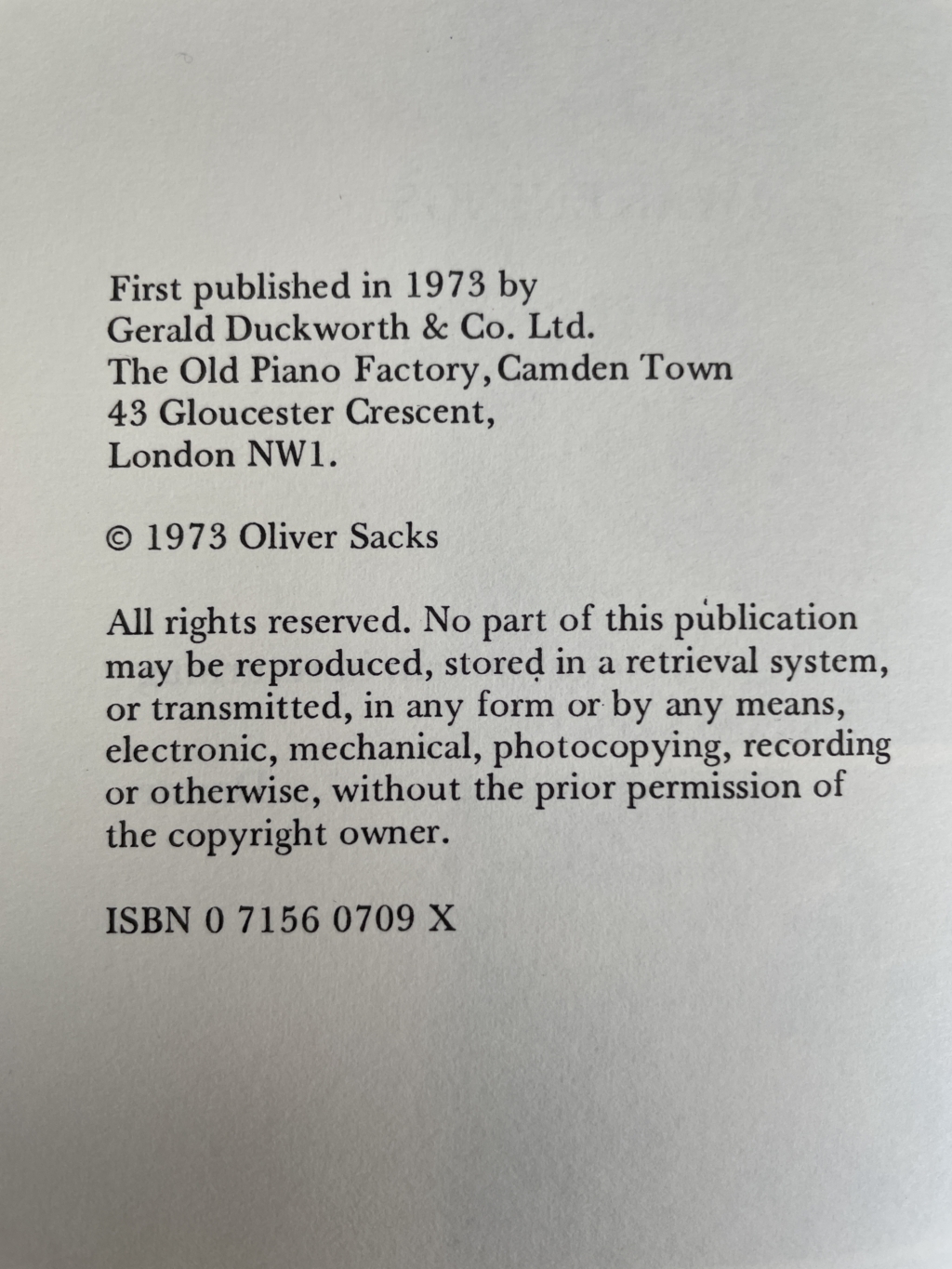 oliver sacks awakenings first edi2