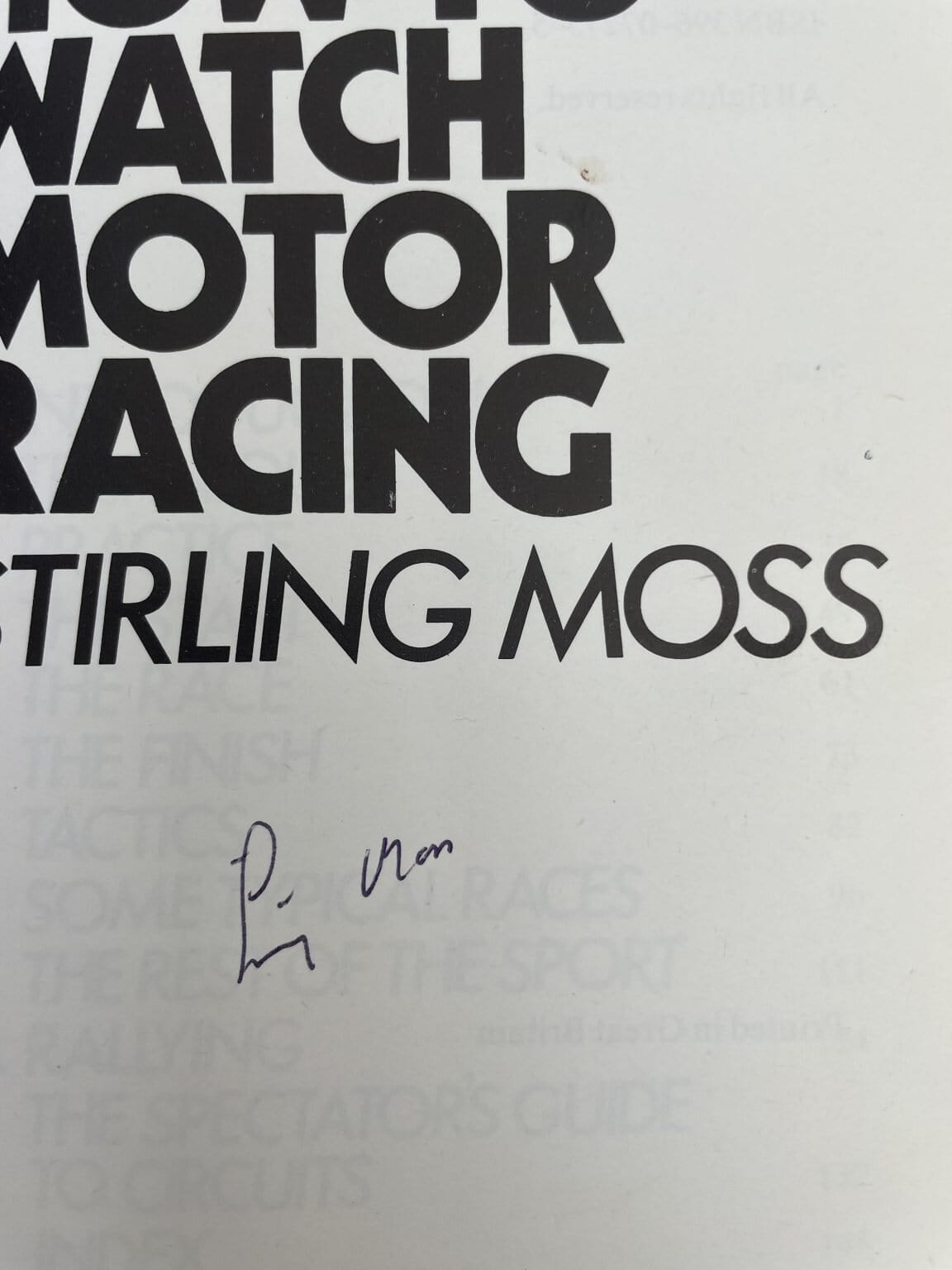 stirling moss how to watch motor racing signed 2