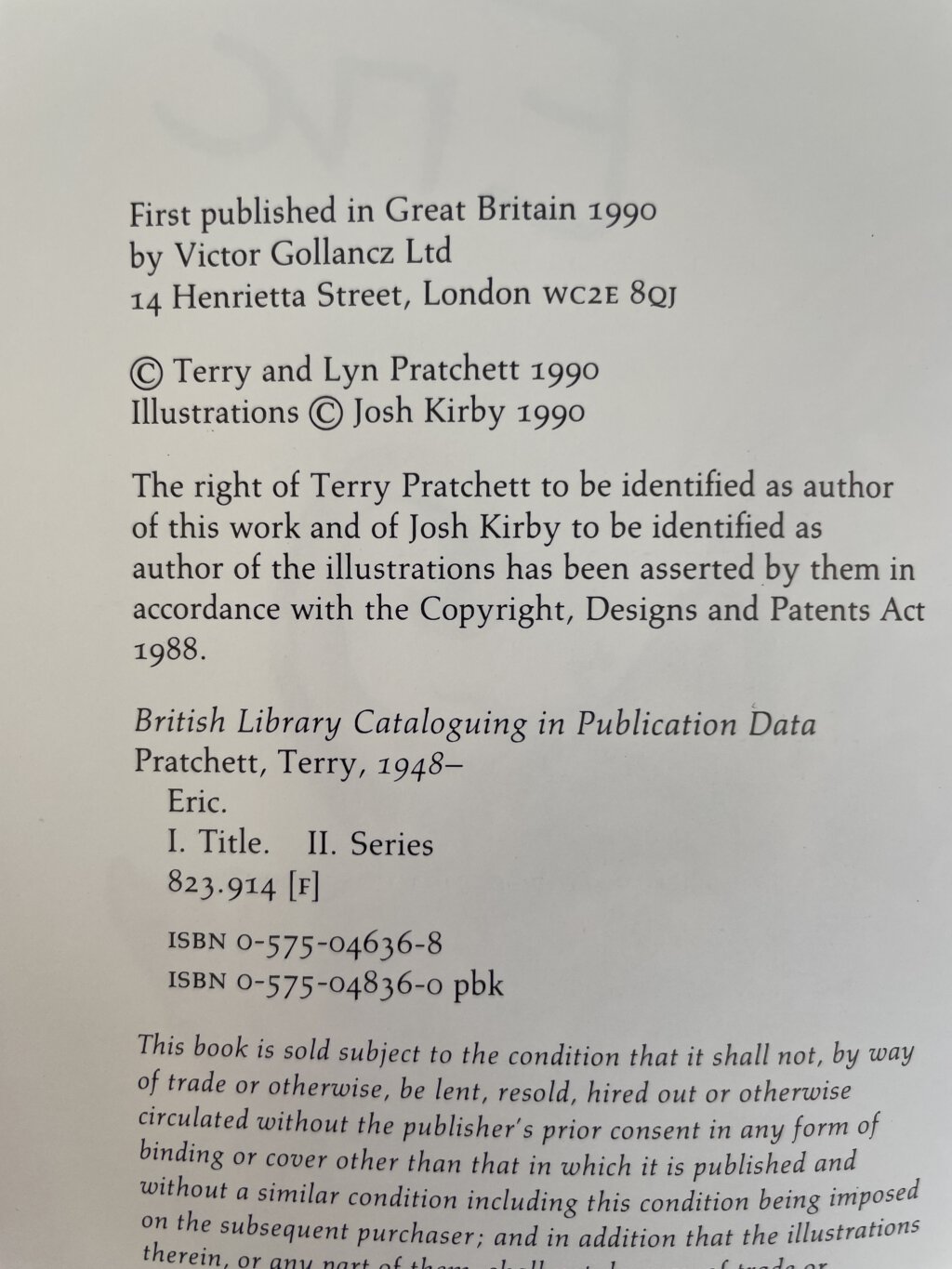 terry pratchett eric first ediion2