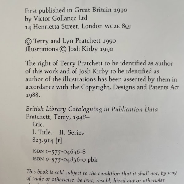 terry pratchett eric first ediion2