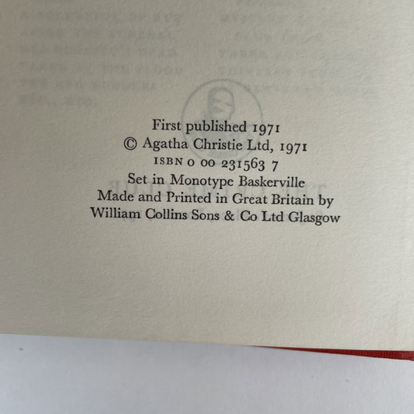 agatha christie nemesis first edition 2