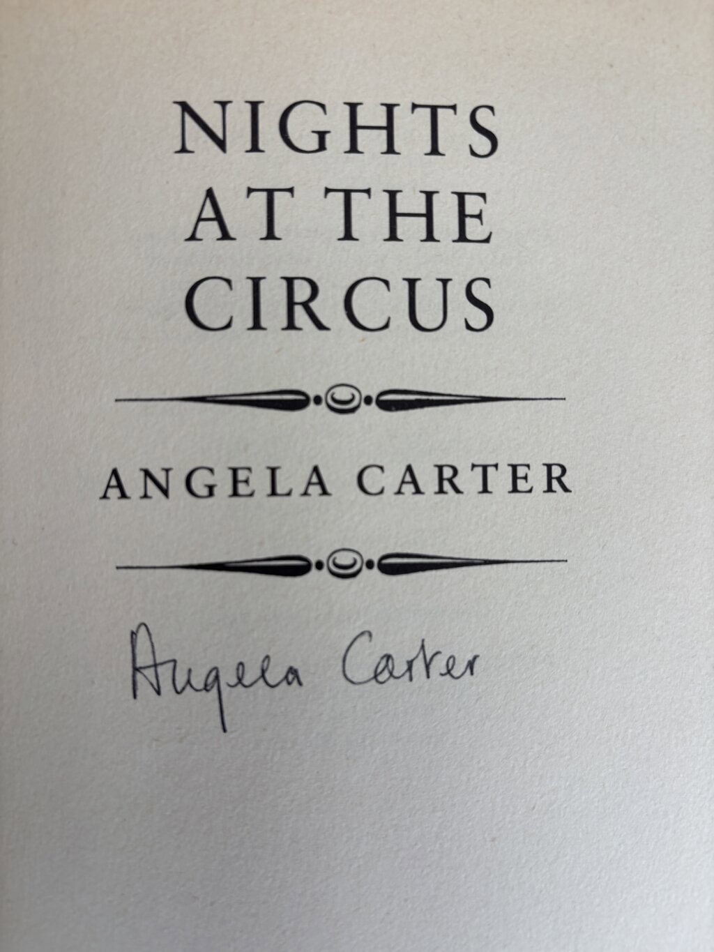 angela carter nights at the circus signed first 2