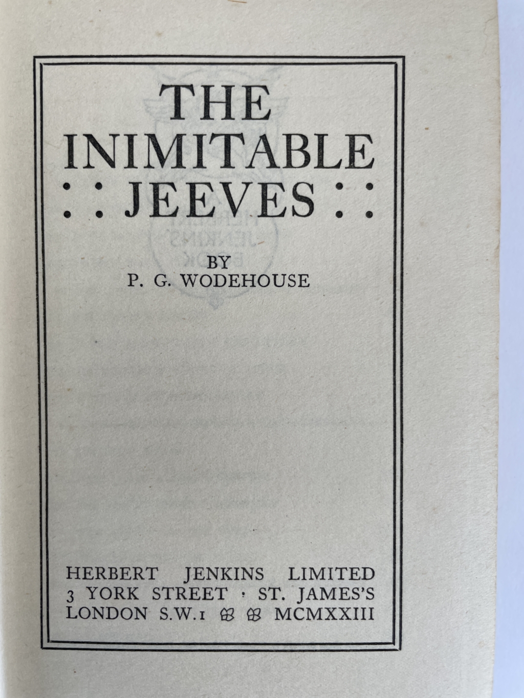 pg wodehouse the inimitable jeeves first 2