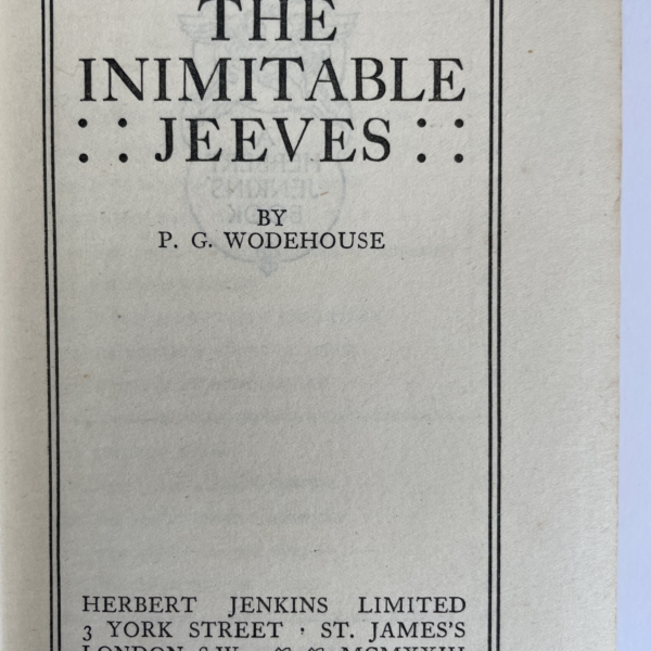 pg wodehouse the inimitable jeeves first 2