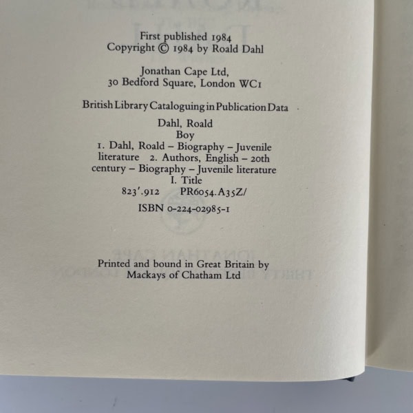 roald dahl boy first edition2