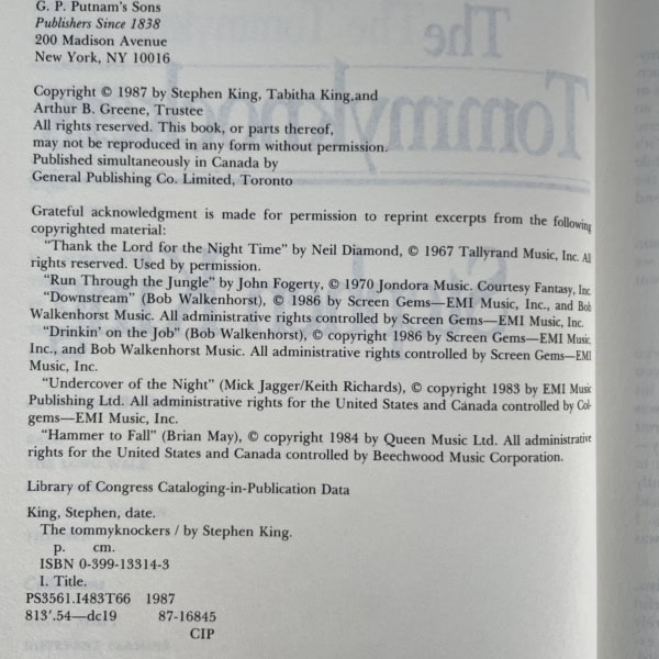 stephen king the tommyknockers first us 2