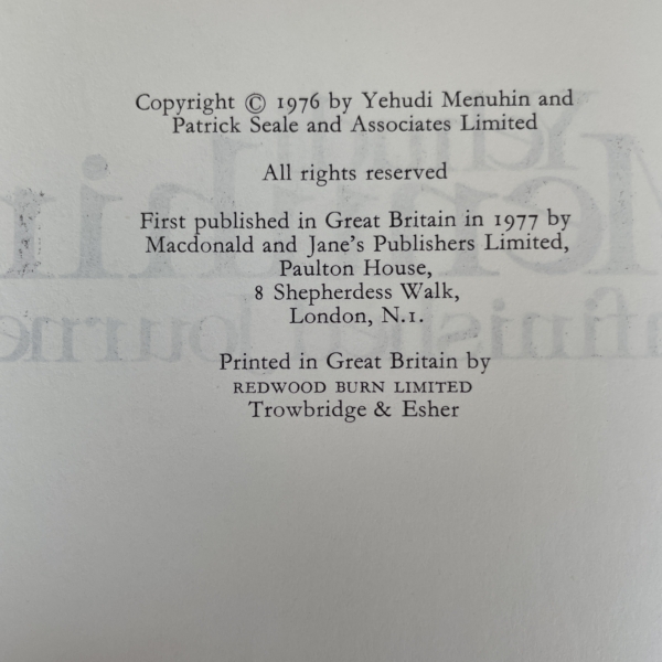 yehudui menuhin unfinished journey signed first 3