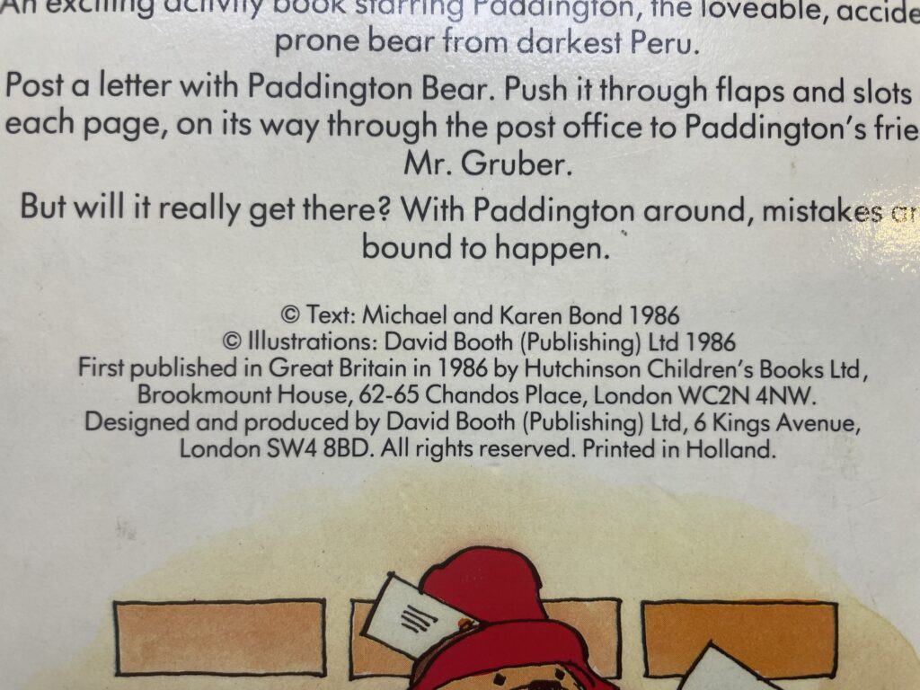 michael bond paddington posts a letter first edi2