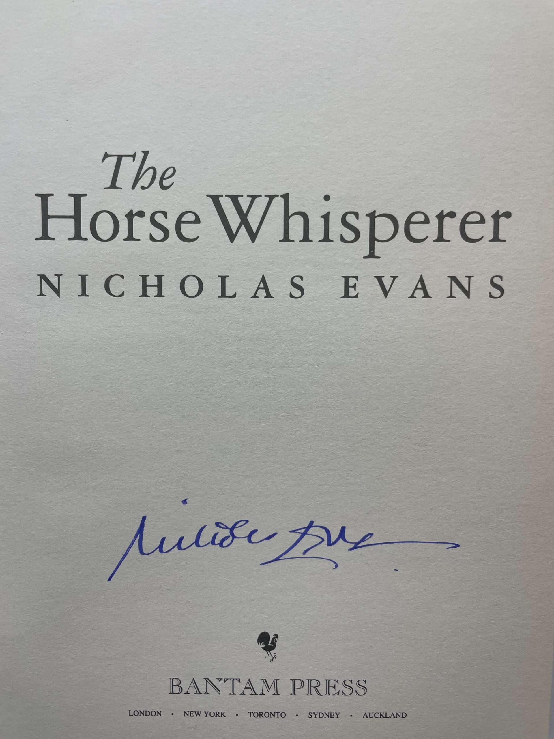 nicholas evenas the horse whisperer first ed2