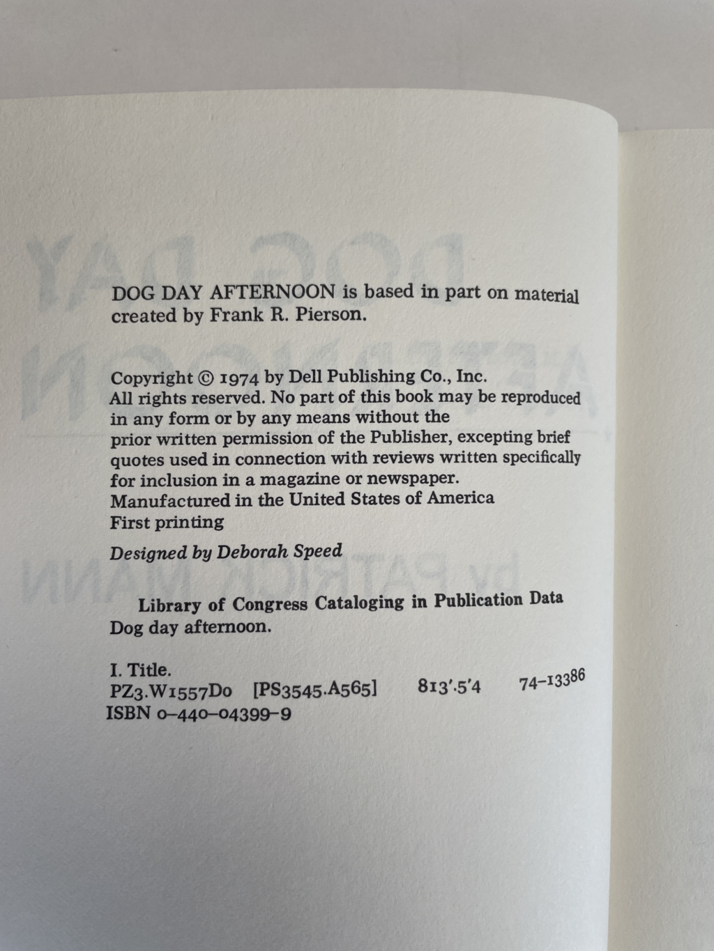 patrick mann dog day afternoon first us edition2