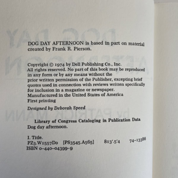 patrick mann dog day afternoon first us edition2