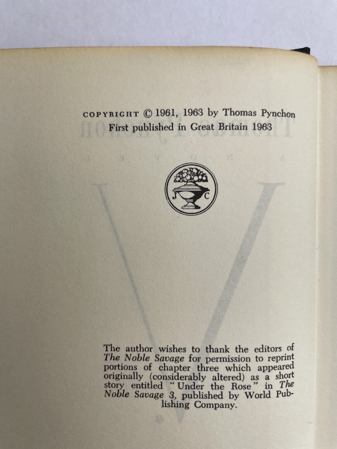 thomas pynchon v first edition2