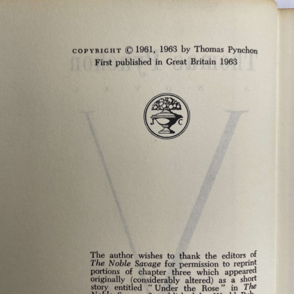 thomas pynchon v first edition2