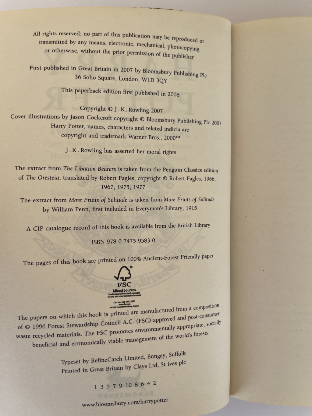 jk rowling hpatdh first pback 95 2