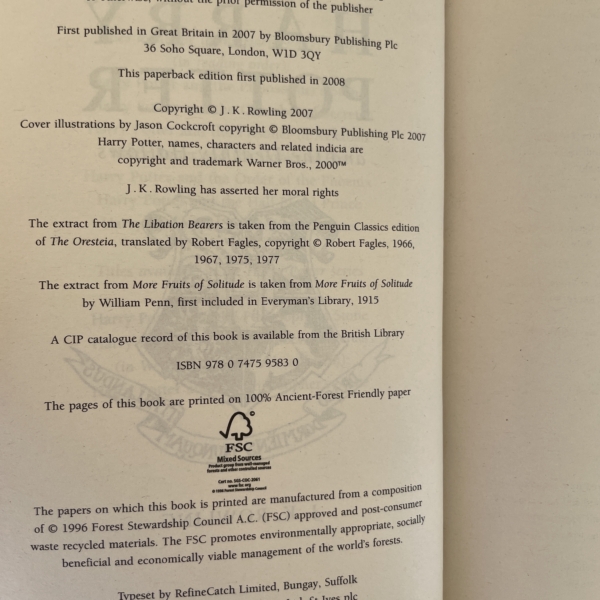 jk rowling hpatdh first pback 95 2