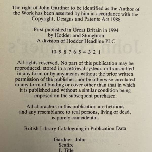 john gardner seafire first edition2