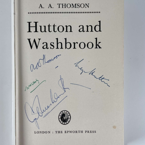 aa thomson hutton and washbrook multiple signed first edition2