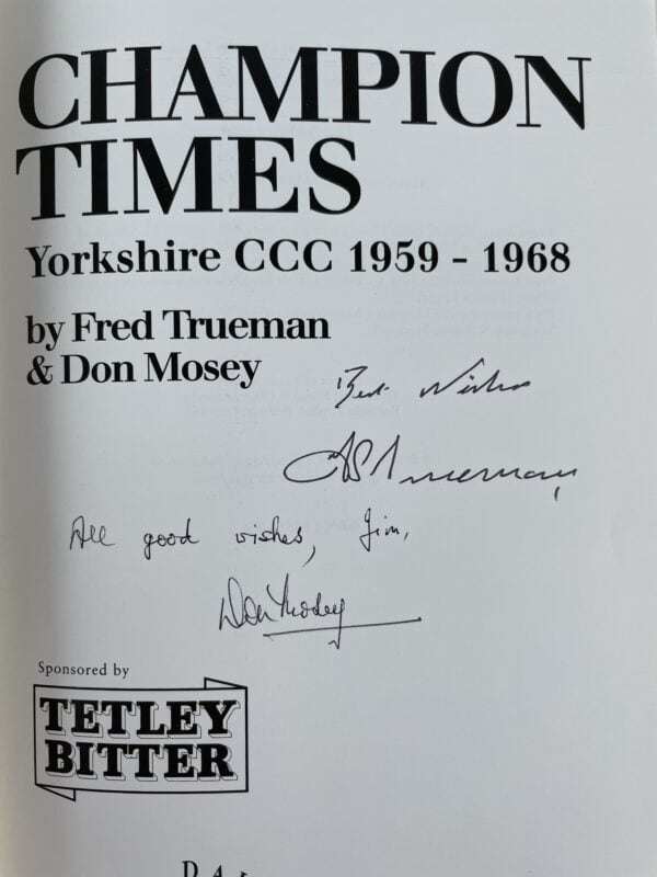 fred truman champion times double signed 2