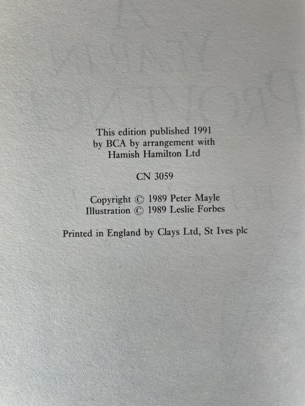 peter mayle a year in provence BCA 1st 2