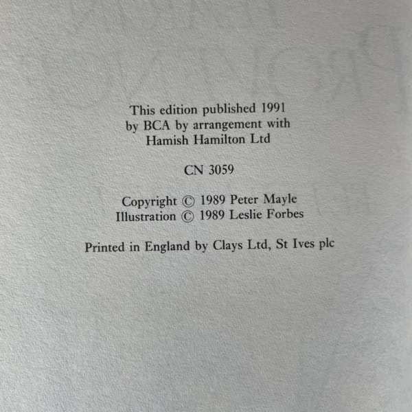 peter mayle a year in provence BCA 1st 2