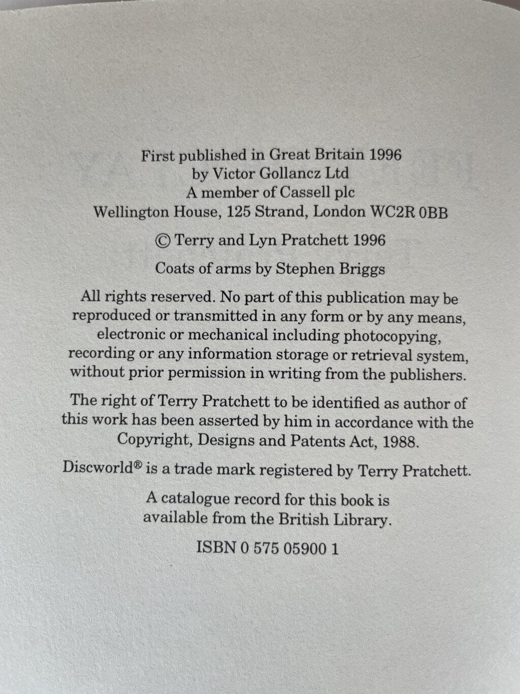 terry pratchett feet of clay firstedition2