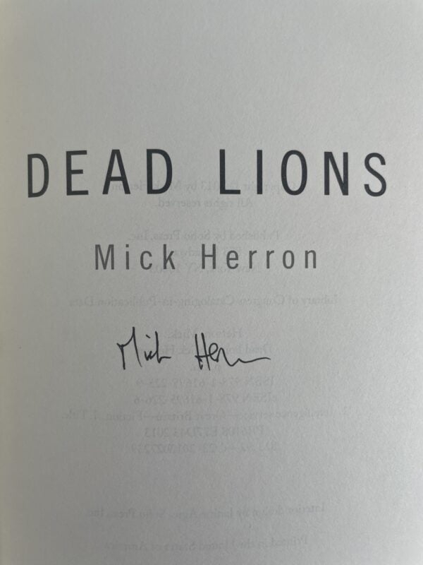 mick herron dead lions signed 1st ed2