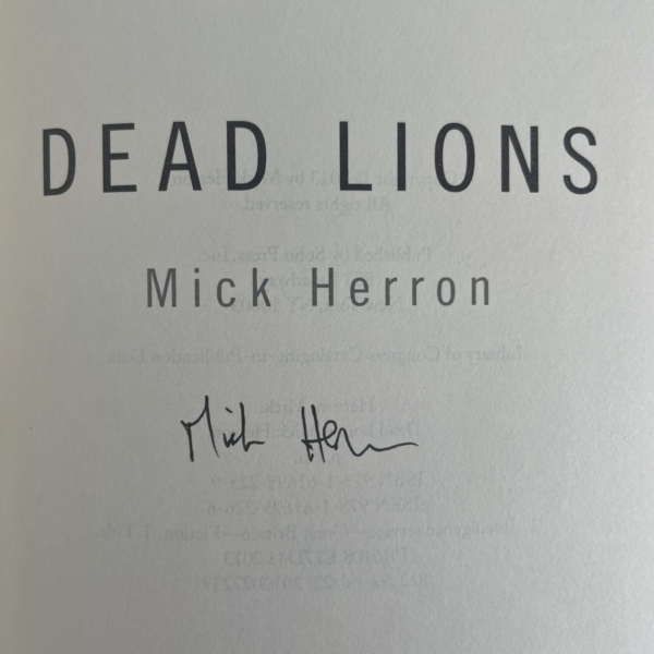 mick herron dead lions signed 1st ed2