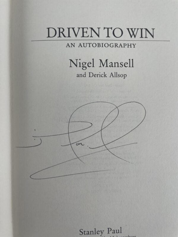 nigel mansell driven to win signed first 2