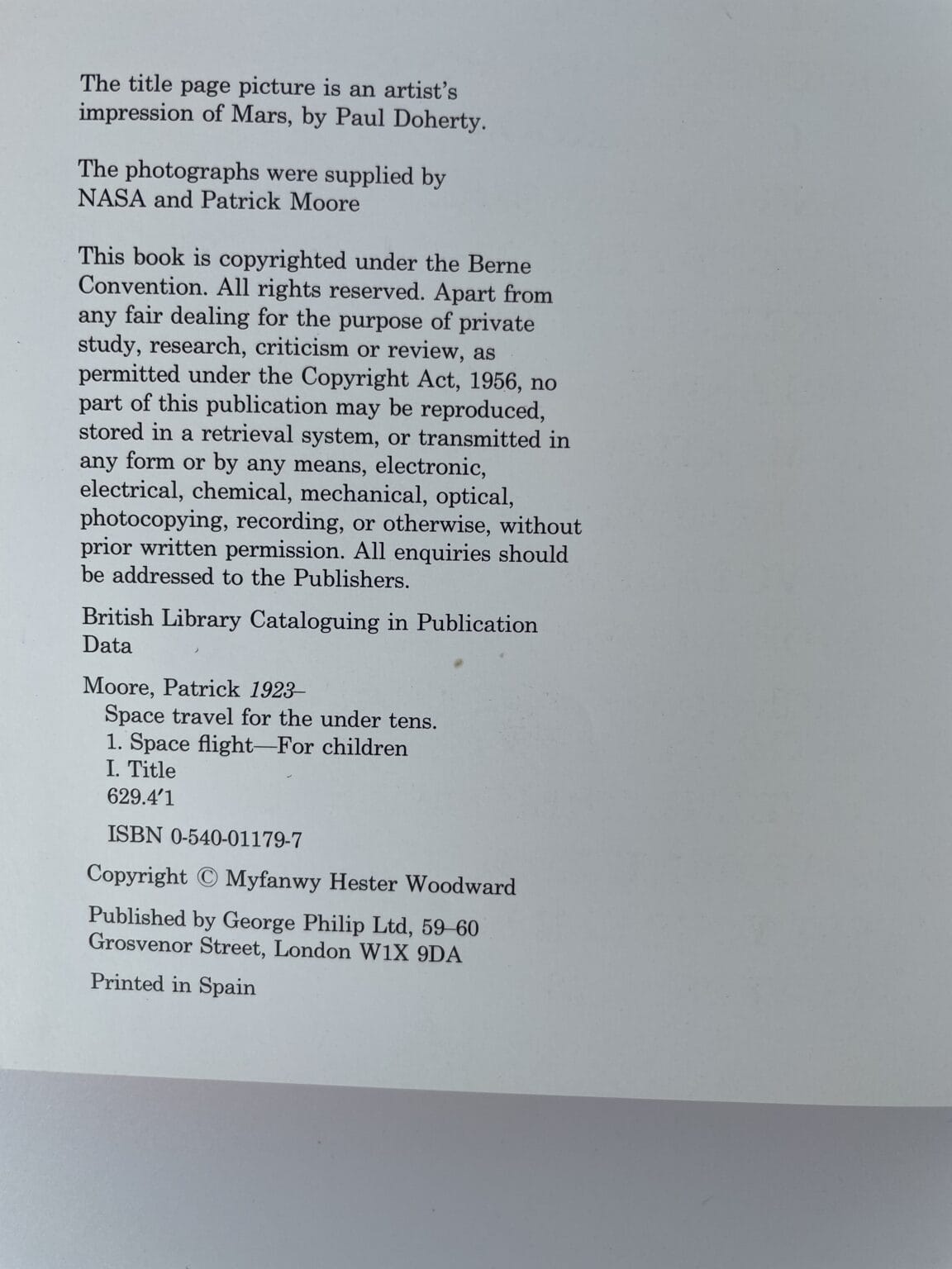 patrick moore space travel for the under tens signed 3