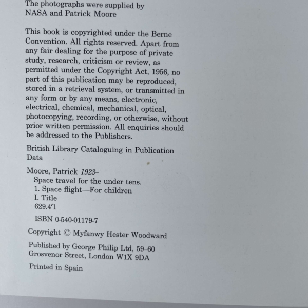 patrick moore space travel for the under tens signed 3
