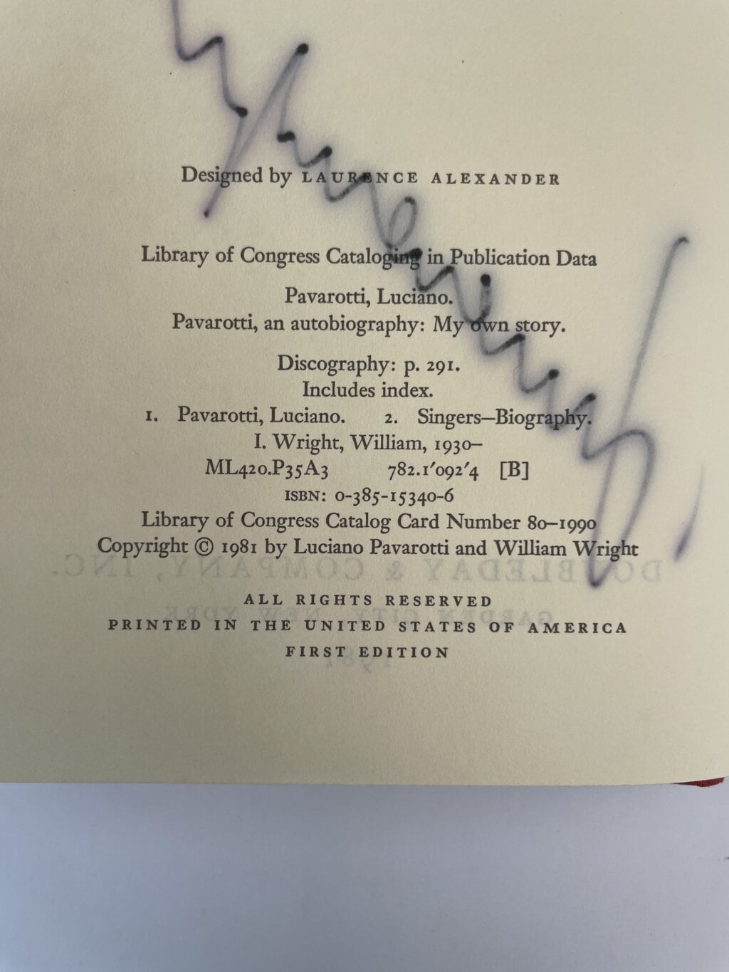 pavarotti my own story signed first 3