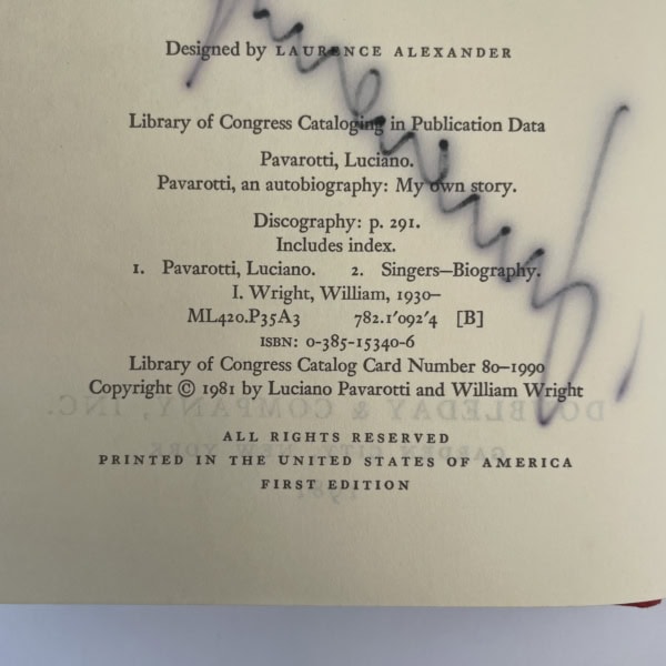 pavarotti my own story signed first 3