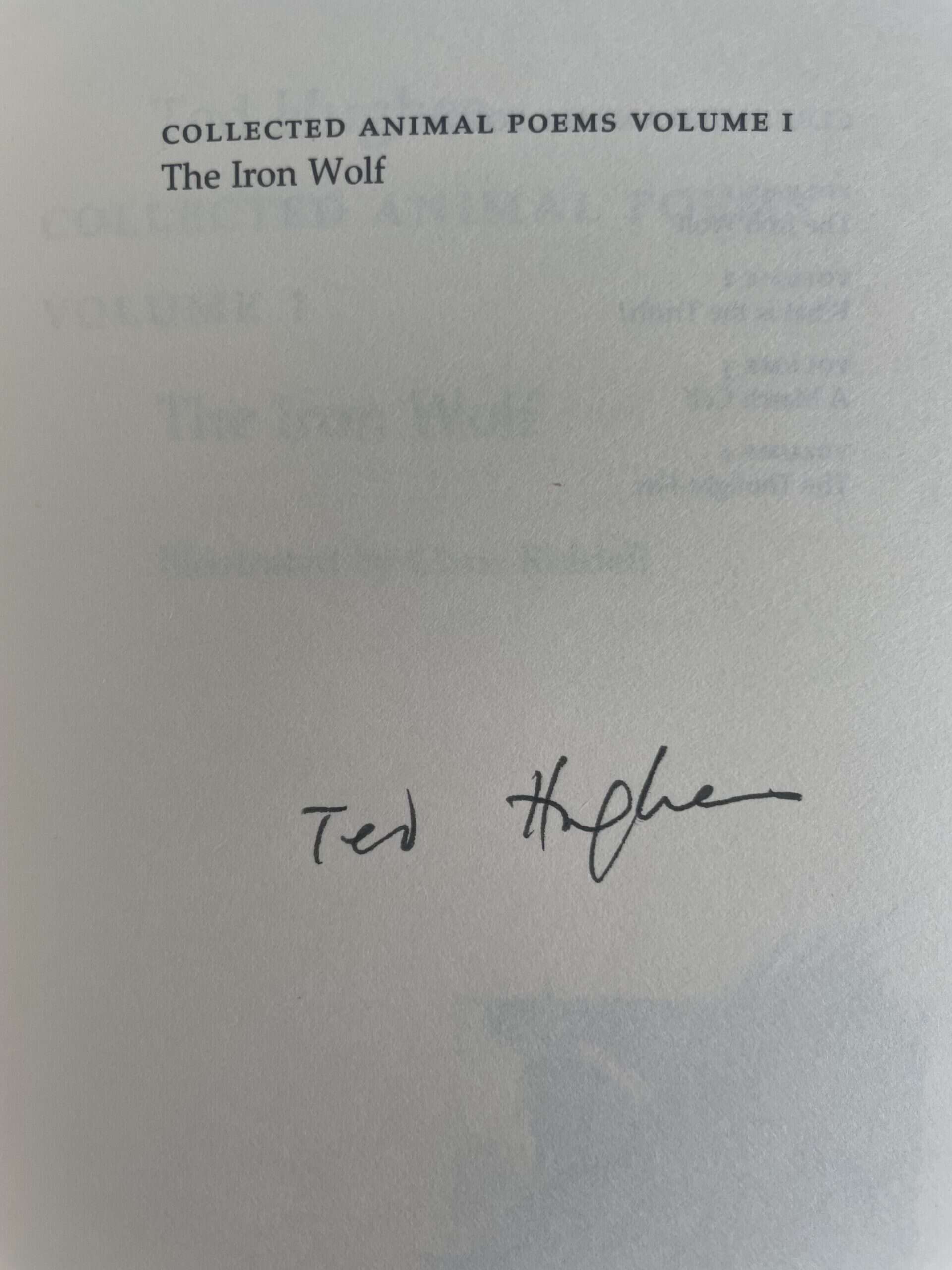 ted hughes animal poems 1 signed 3