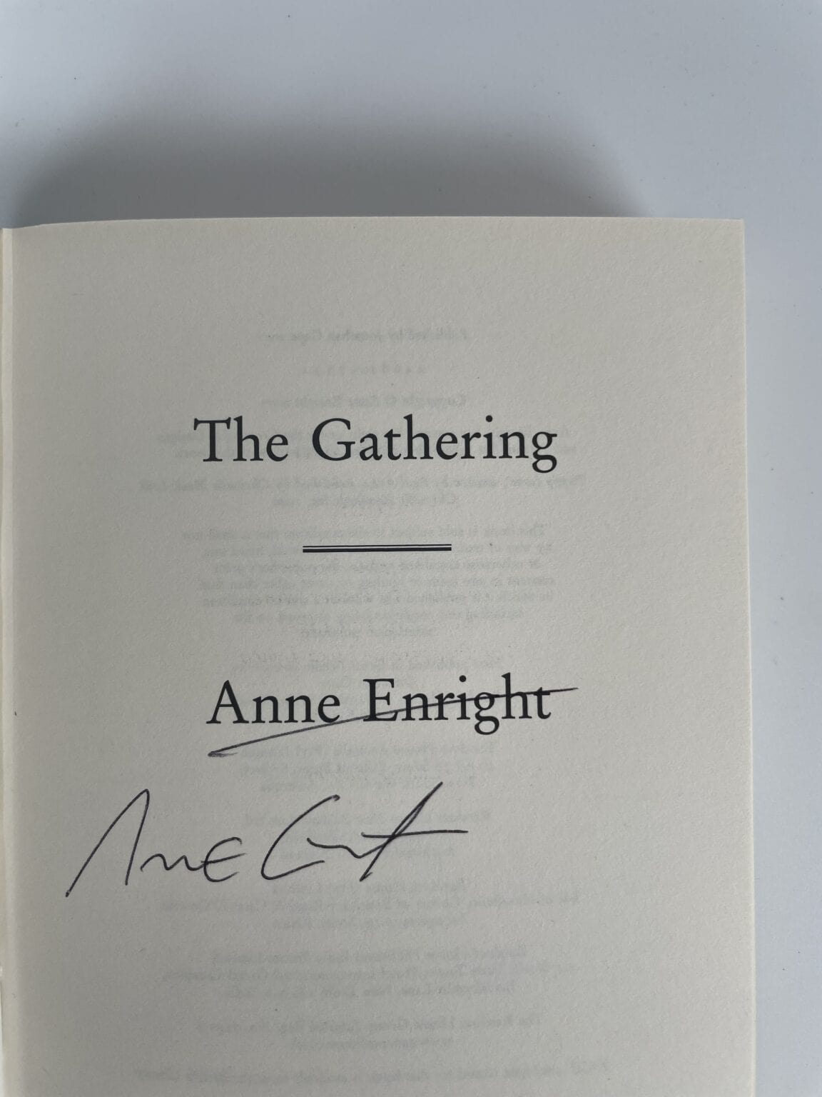 anne enright the gathering signed first2