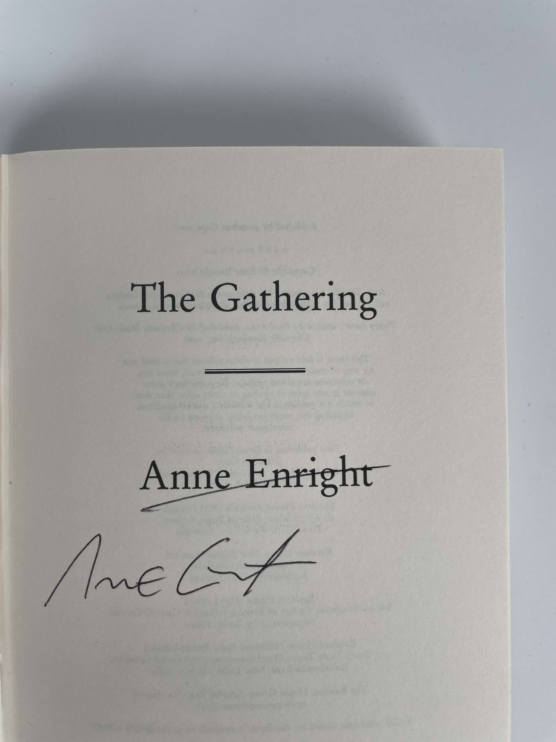 anne enright the gathering signed first2
