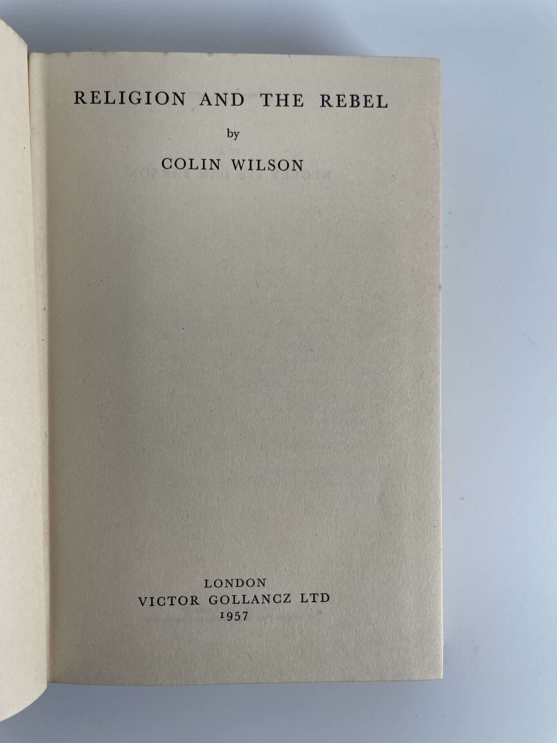 colin wilson religion and the rebel first ed2