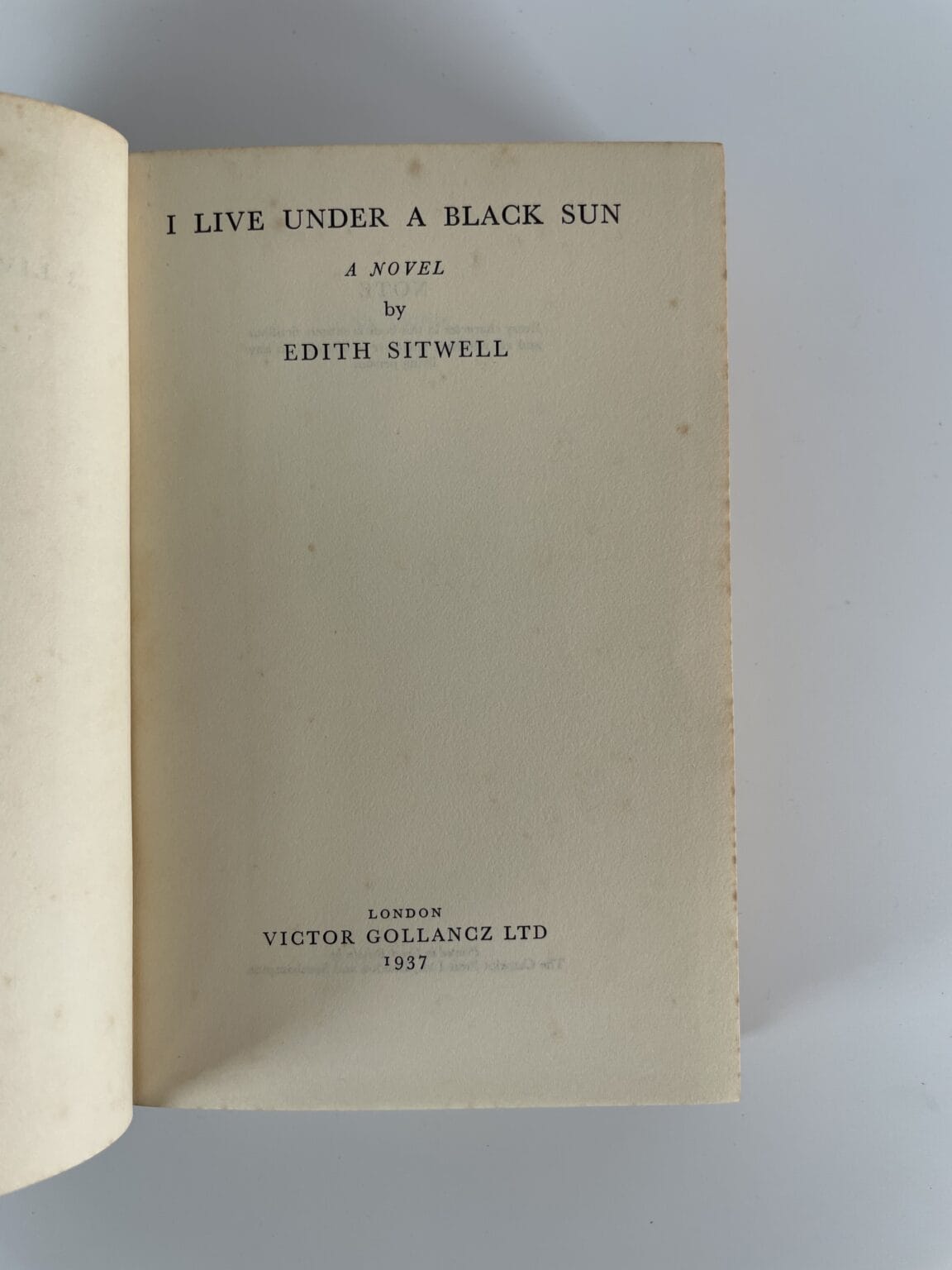 edith sitwell i live under a black sun first ed2