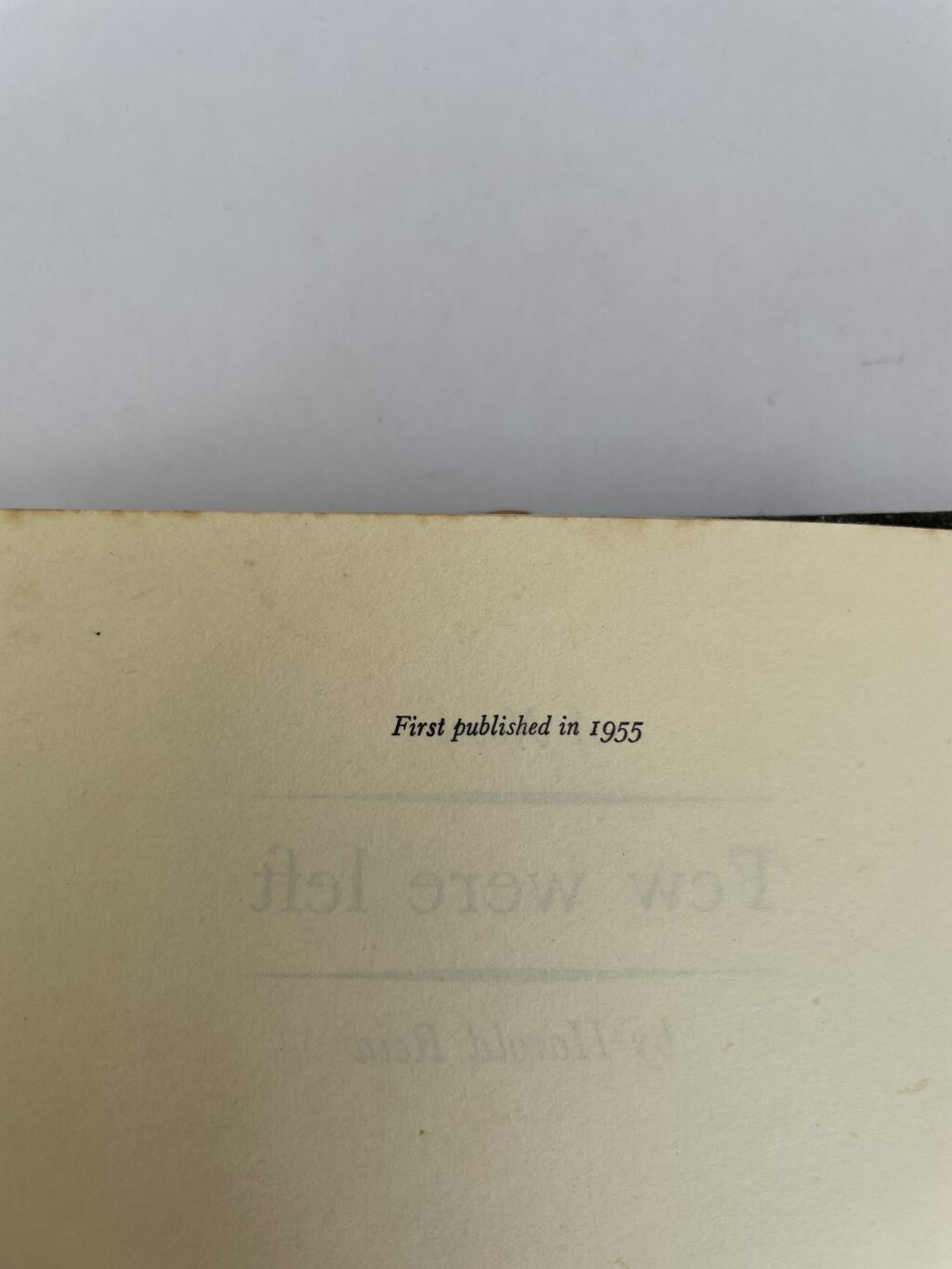 harodl rein few were left first edition2