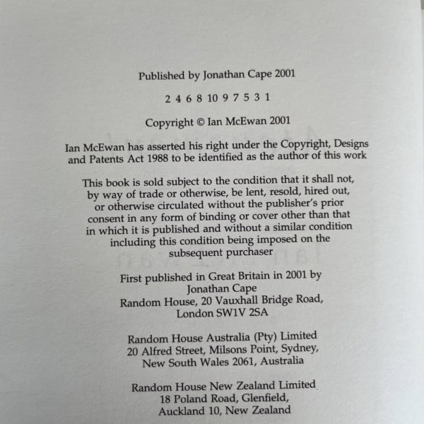 ian mcewan atonement first edi 2