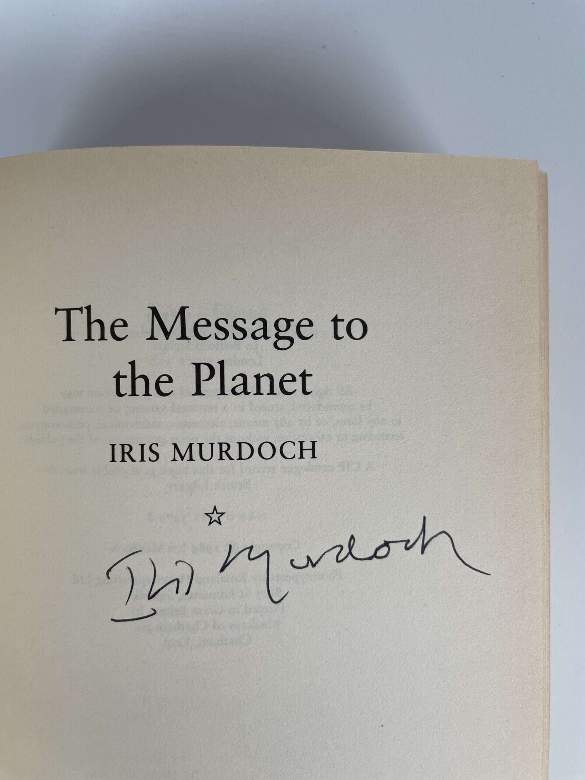 iris murdoch the message to the planet signed first2