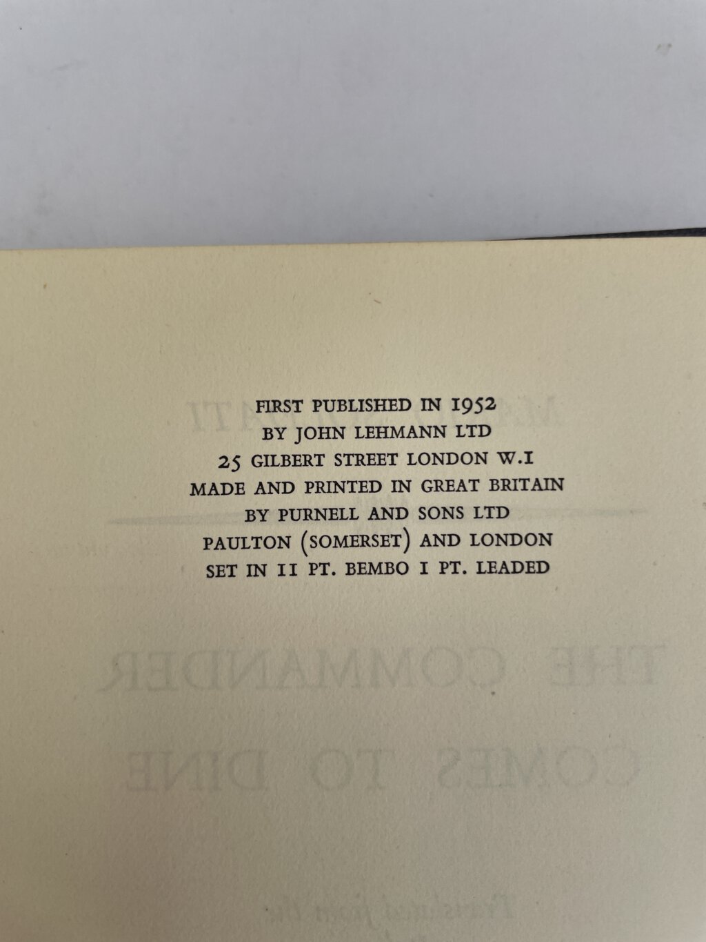 mario soldati the commander comoes to dine first edition2