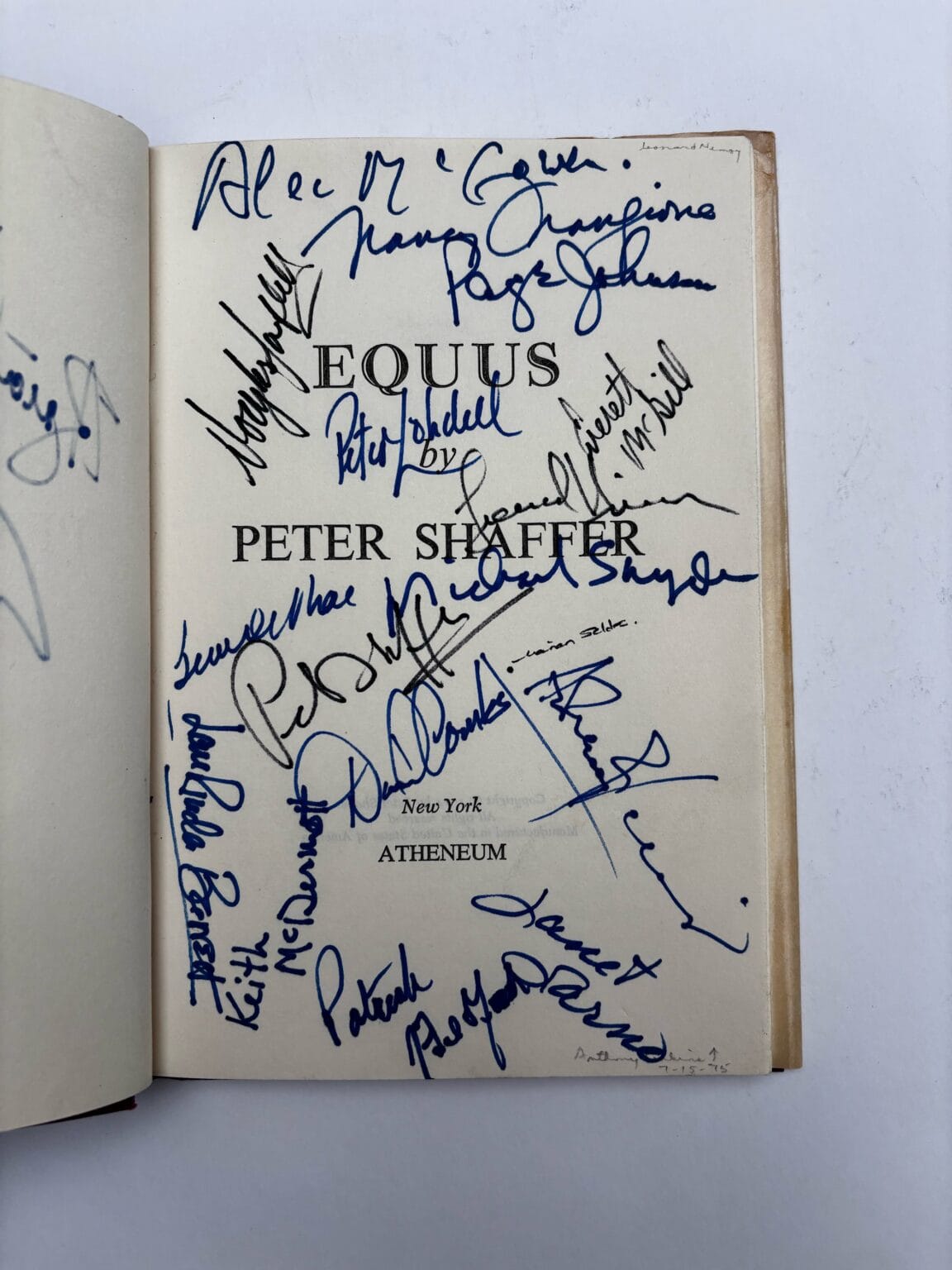 peter shaffer equus multi signed 4