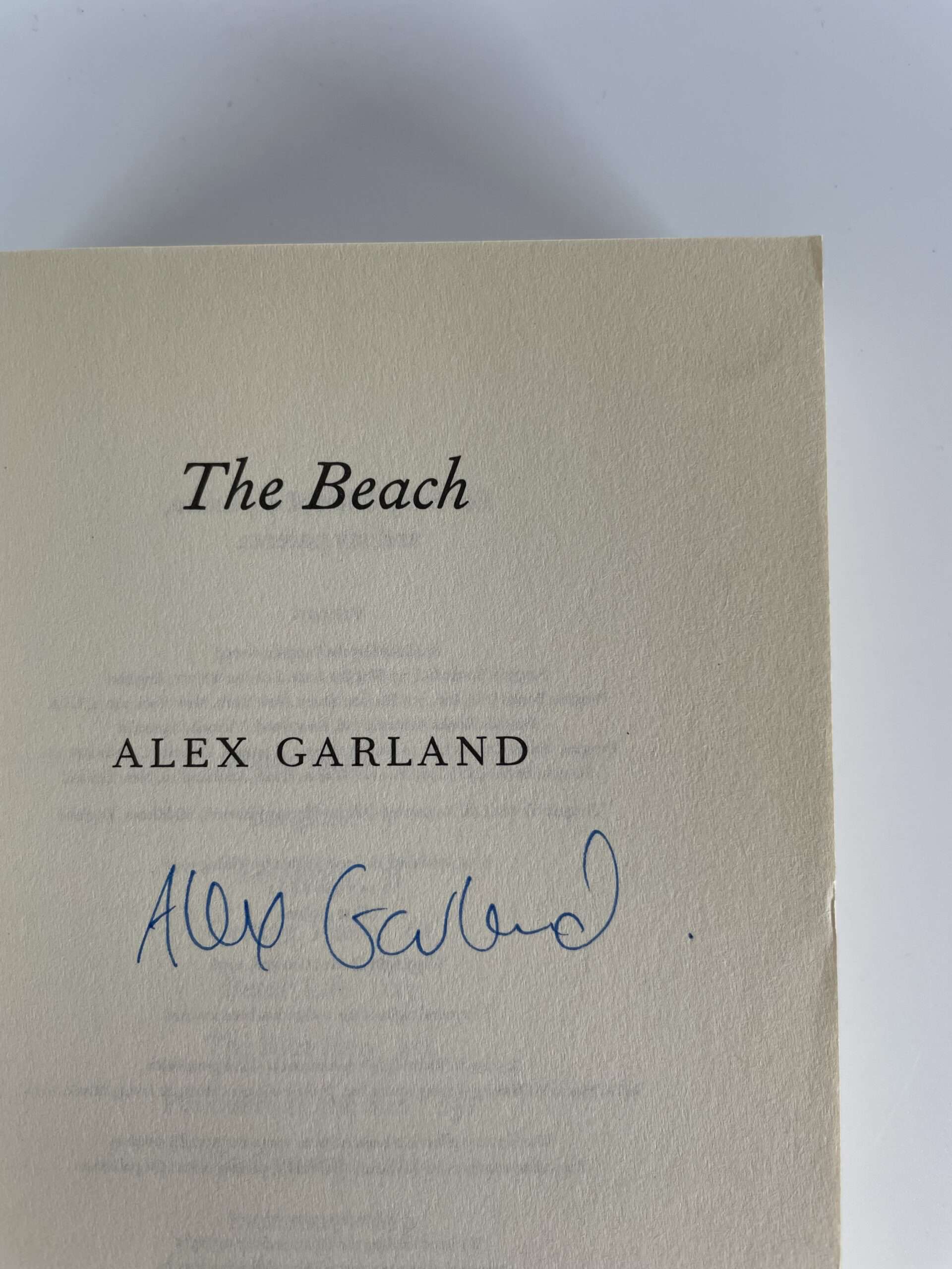 alex garland the beach signed first ed with postcards2